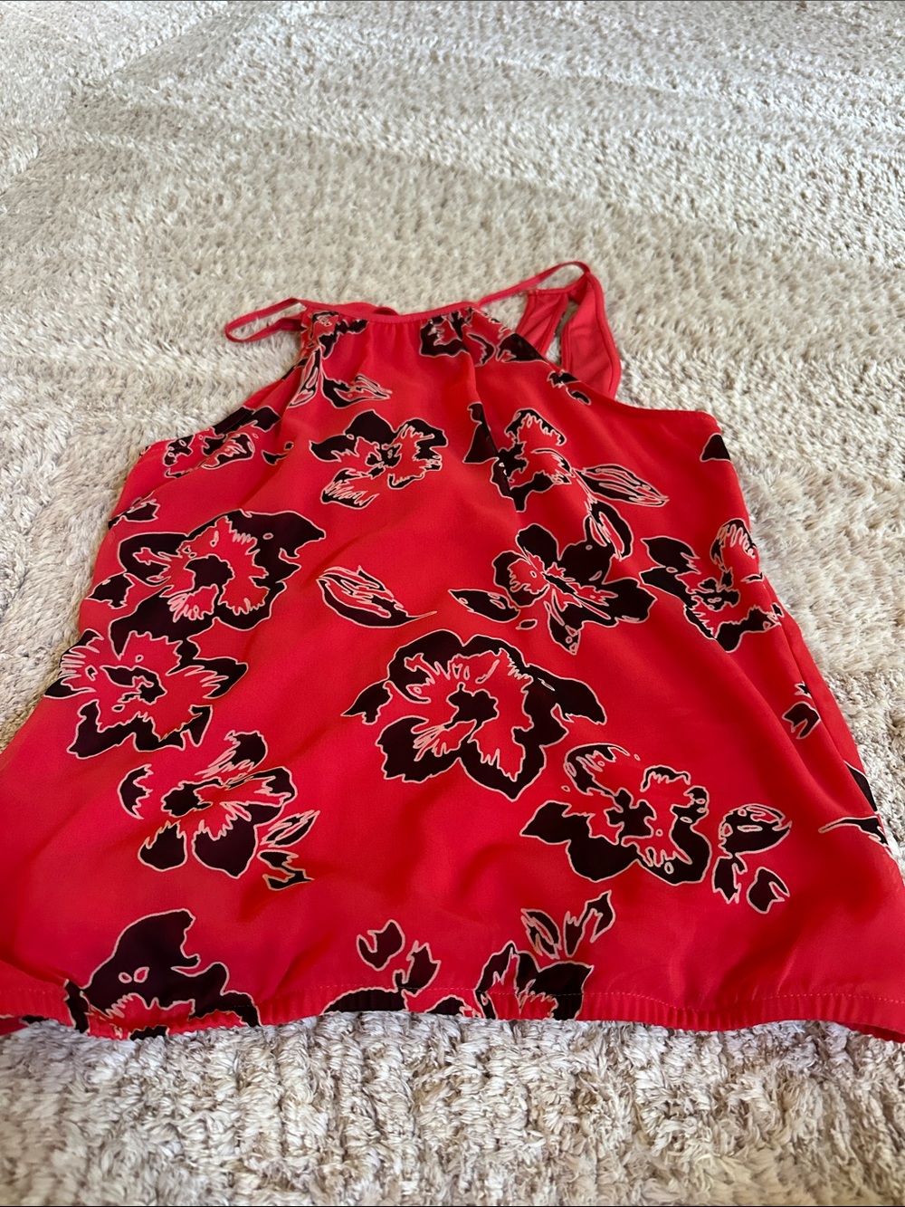 Express Red Floral Halter Cami